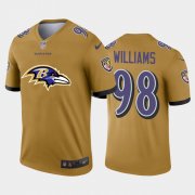 Wholesale Cheap Baltimore Ravens #98 Brandon Williams Gold Men's Nike Big Team Logo Vapor Limited NFL Jersey