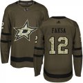 Cheap Adidas Stars #12 Radek Faksa Green Salute to Service Youth Stitched NHL Jersey