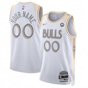 Cheap Men's Chicago Bulls Active Player Custom White 2024-25 City Edition Stitched Basketball Jersey