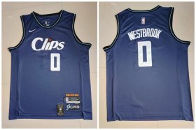 Cheap Clippers 0 Russell Westbrook Navy Nike 2023-24 City Edition Swingman Jersey