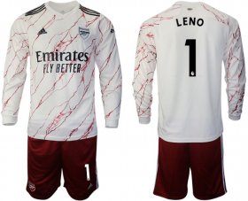 Wholesale Cheap Men 2020-2021 club Arsenal away long sleeve 1 white Soccer Jerseys