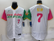 Wholesale Men's San Diego Padres #7 Ha Seong Kim Number White 2022 City Connect Flex Base Stitched Jersey