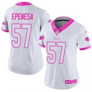 Wholesale Cheap Nike Bills #57 A.J. Epenesas White/Pink Women's Stitched NFL Limited Rush Fashion Jersey