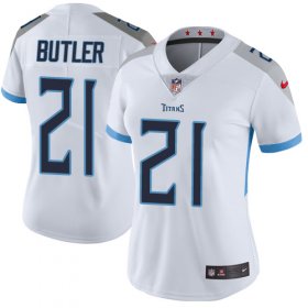 Wholesale Cheap Nike Titans #21 Malcolm Butler White Women\'s Stitched NFL Vapor Untouchable Limited Jersey