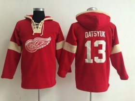 Wholesale Cheap Detroit Red Wings #13 Pavel Datsyuk Red Pullover NHL Hoodie