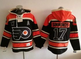 Wholesale Cheap Flyers #17 Wayne Simmonds Black Sawyer Hooded Sweatshirt Stitched NHL Jersey