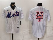 Cheap Men's New York Mets White Team Big Logo Cool Base Stitched Baseball Jersey