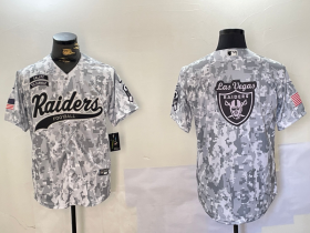 Cheap Men\'s Las Vegas Raiders Blank 2024 Arctic Camo Salute to Service Stitched Baseball Jerseys