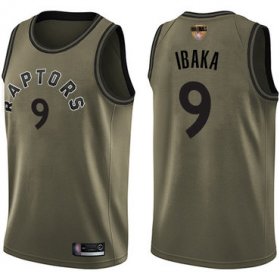 Wholesale Cheap Raptors #9 Serge Ibaka Green Salute to Service 2019 Finals Bound Basketball Swingman Jersey