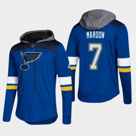 Wholesale Cheap Blues #7 Patrick Maroon Blue 2018 Pullover Platinum Hoodie