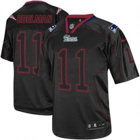 Wholesale Cheap Nike Patriots #11 Julian Edelman Lights Out Black Men\'s Stitched NFL Elite Jersey