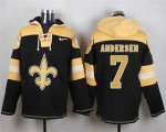 Wholesale Cheap Nike Saints #7 Morten Andersen Black Player Pullover NFL Hoodie