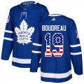 Wholesale Cheap Adidas Maple Leafs #19 Bruce Boudreau Blue Home Authentic USA Flag Stitched NHL Jersey