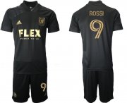 Wholesale Cheap Men 2021-2022 Club Los Angeles FC home black 9 Adidas Soccer Jersey