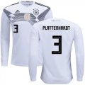 Wholesale Cheap Germany #3 Plattenhardt White Home Long Sleeves Soccer Country Jersey