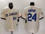 Cheap Men's Los Angeles Dodgers #24 Kobe Bryant Number Cream 2024 City Connect Limited Stitched Jerseys