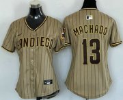 Cheap Women's San Diego Padres #13 Manny Machado Khaki Limited Cool Base Jersey