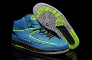 Wholesale Cheap Air Jordan 2 Retro Shoes Nightshade blue/green-black