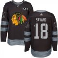 Wholesale Cheap Adidas Blackhawks #18 Denis Savard Black 1917-2017 100th Anniversary Stitched NHL Jersey