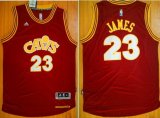 Wholesale Cheap Men's Cleveland Cavaliers #23 LeBron James Revolution 30 Swingman 2015-16 Retro Red Jersey