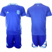 Cheap Men's Argentina Blank Blue 2024-25 Away SoccerJersey Suit