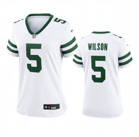 Cheap Women\'s New York Jets #5 Garrett Wilson White 2024 Football Stitched Jersey(Run Small)