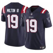 Cheap Men's New England Patriots #19 Joe Milton III Navy 2024 F.U.S.E. Vapor Limited Football Stitched Jersey