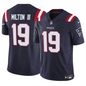 Cheap Men\'s New England Patriots #19 Joe Milton III Navy 2024 F.U.S.E. Vapor Limited Football Stitched Jersey