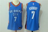 Wholesale Cheap Men's Oklahoma City Thunder #7 Carmelo Anthony New Royal Blue 2017-2018 Nike Swingman Stitched NBA Jersey