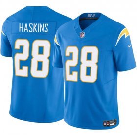 Cheap Men\'s Los Angeles Chargers #28 Hassan Haskins Blue 2024 F.U.S.E Vapor Limited Stitched Football Jersey