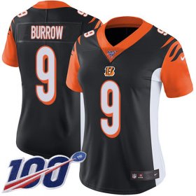 Wholesale Cheap Nike Bengals #9 Joe Burrow Black Team Color Women\'s Stitched NFL 100th Season Vapor Untouchable Limited Jersey