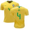 Wholesale Cheap Brazil #4 Gil Home Soccer Country Jersey