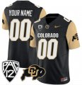 Cheap Men's Colorado Buffaloes Active Player Custom Black Brown 2024 F.U.S.E. With Big 12 XII Patch Stitched Football Jersey