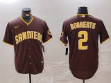 Cheap Men's San Diego Padres #2 Xander Bogaerts Brown Cool Base Stitched Jersey