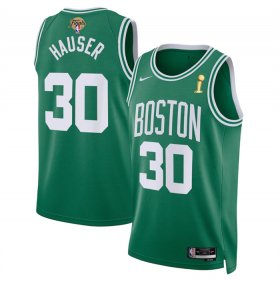 Wholesale Cheap Men\'s Boston Celtics #30 Sam Hauser Kelly Green 2024 Finals Champions Icon Edition Stitched Basketball Jersey