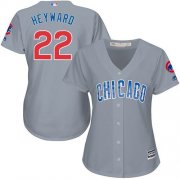 Wholesale Cheap Cubs #22 Jason Heyward Grey Road Women's Stitched MLB Jersey