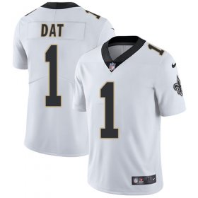 Wholesale Cheap Nike Saints #1 Who Dat White Men\'s Stitched NFL Vapor Untouchable Limited Jersey