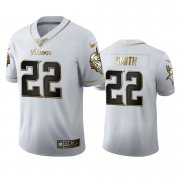 Wholesale Cheap Minnesota Vikings #22 Harrison Smith Men's Nike White Golden Edition Vapor Limited NFL 100 Jersey