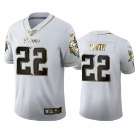 Wholesale Cheap Minnesota Vikings #22 Harrison Smith Men\'s Nike White Golden Edition Vapor Limited NFL 100 Jersey