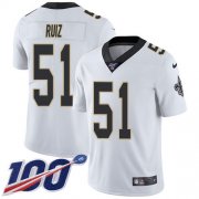 Wholesale Cheap Nike Saints #51 Cesar Ruiz White Youth Stitched NFL 100th Season Vapor Untouchable Limited Jersey