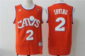 Wholesale Cheap Men\'s Cleveland Cavaliers #2 Kyrie Irving Orange Hardwood Classics Soul Swingman Throwback Jersey