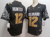 Cheap Men's Colorado Buffaloes #12 Travis Hunter Black Gold With XII Patch FUSE Vapor Stitched Jersey