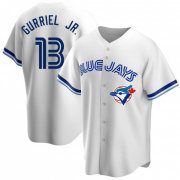 Wholesale Cheap MEN'S TORONTO BLUE JAYS #13 LOURDES GURRIEL JR. WHITE HOME COOPERSTOWN COLLECTION JERSEY