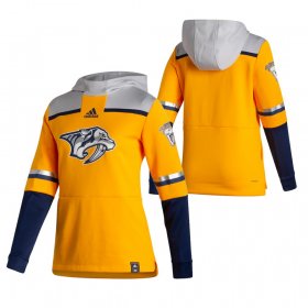 Wholesale Cheap Nashville Predators Blank Adidas Reverse Retro Pullover Hoodie Gold