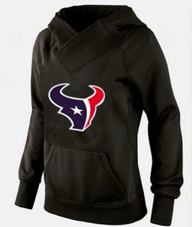 Wholesale Cheap Women\'s Houston Texans Logo Pullover Hoodie Black