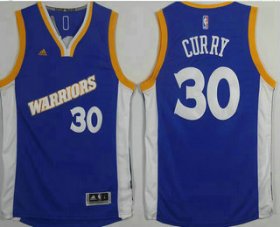 Wholesale Cheap Men\'s Golden State Warriors #30 Stephen Curry Blue Retro Stitched 2016 NBA Revolution 30 Swingman Jersey