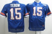 Wholesale Cheap Florida Gators #15 Tim Tebow Blue Fighting Jersey