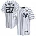 Cheap Men's New York Yankees #27 Giancarlo Stanton White 2024 World Series With Name Cool Base Stitched Baseball Jersey