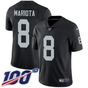 Wholesale Cheap Nike Raiders #8 Marcus Mariota Black Team Color Men\'s Stitched NFL 100th Season Vapor Untouchable Limited Jersey