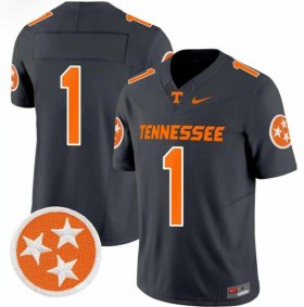 Men\'s Tennessee Volunteers #1 Charcoal F.U.S.E. Stitched Jersey